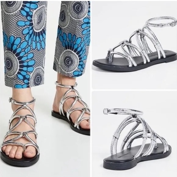 REBECCA MINKOFF Sarle Metallic-Strap Sandal Flats Size 6.5 - Picture 2 of 9